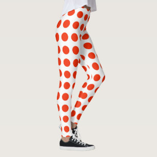 Leggings Pois Rouges Avec Couleur Arrière - plan Changeable