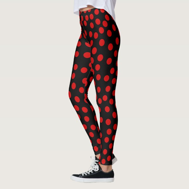Leggings Pois rouges que vous choisissez Couleur Arrière -  (Gauche)