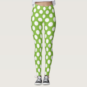 Leggings Pois verts et blancs