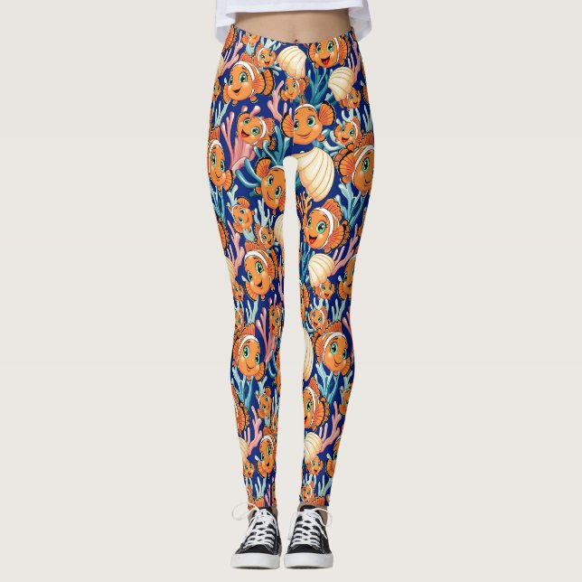 Leggings Poisson clown Dessin animé mignon Famille Sous l'e (Devant)