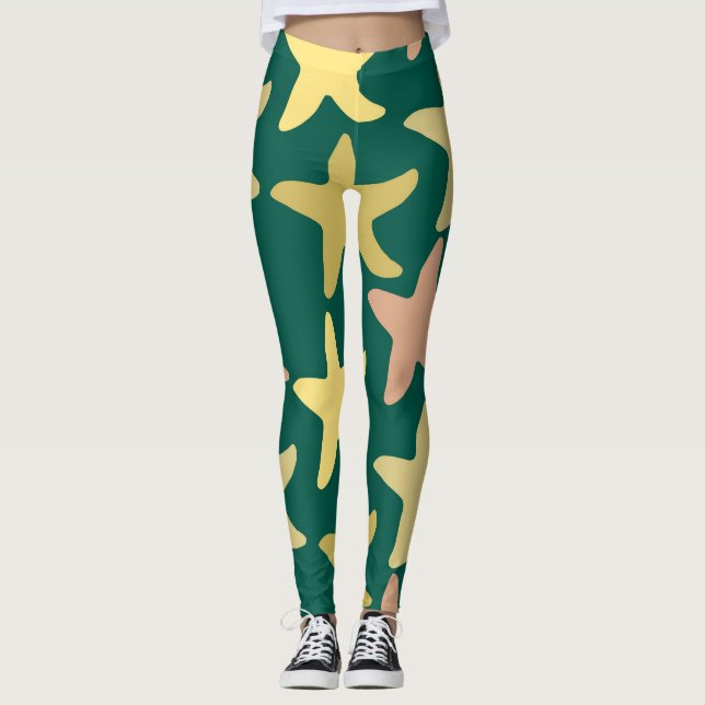 Leggings Poisson étoilé mignon moderne Exercice nautique Ve (Devant)