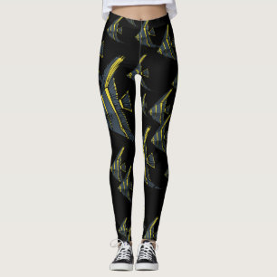 Leggings Poisson gris et jaune