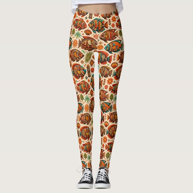 Leggings Poisson Tropical Bohème (Devant)