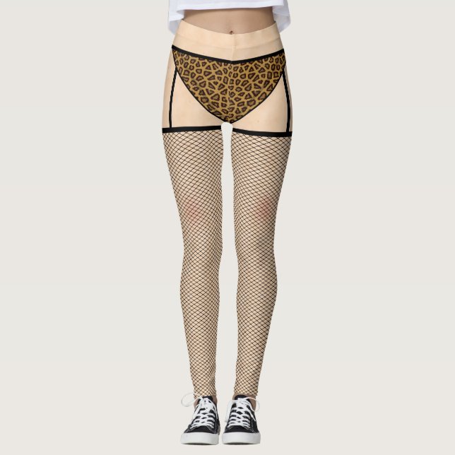Leggings Poissons et légendes de la peau de léopard (Devant)