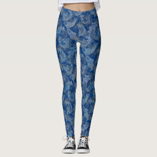 Leggings Poissons Travail motif 01.b Bleu BG
