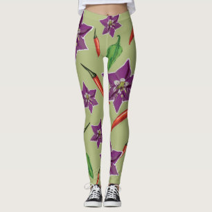 Leggings Poivrons chauds, Fleur violet Personnalisé