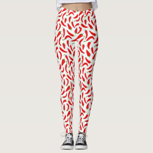 Leggings Poivrons rouges en blanc