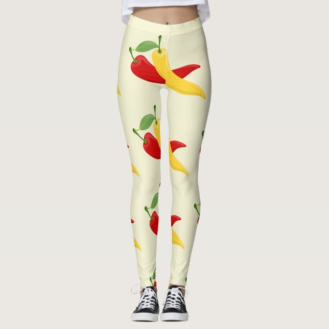 Leggings Poivrons verts rouges chili Thunder_Cove (Devant)