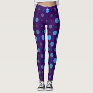 Leggings Polka Dot 01X.Bleu Ombre D Violet BG