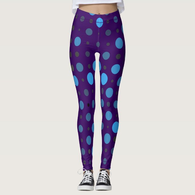 Leggings Polka Dot 01X.Bleu Ombre D Violet BG (Devant)