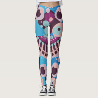 Leggings Polka Dot Bubble couleur Abstrait Noir