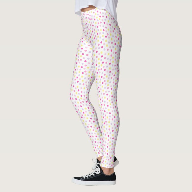 Leggings Polka Jaune Rose - Dazzle en style (Gauche)