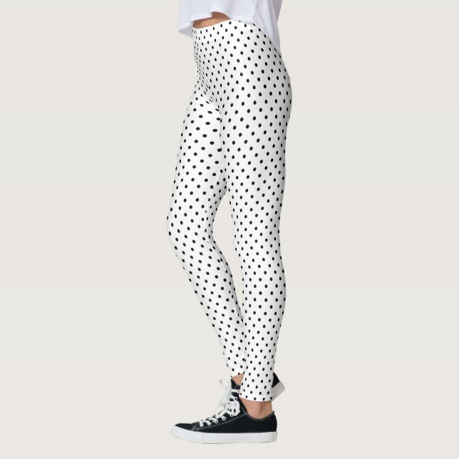 Leggings Polka Motif point noir blanc (Gauche)