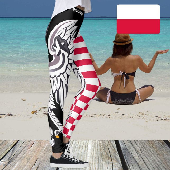 Leggings Pologne Leggings, Patriotique, Aigle, Drapeau polo (Créateur téléchargé)
