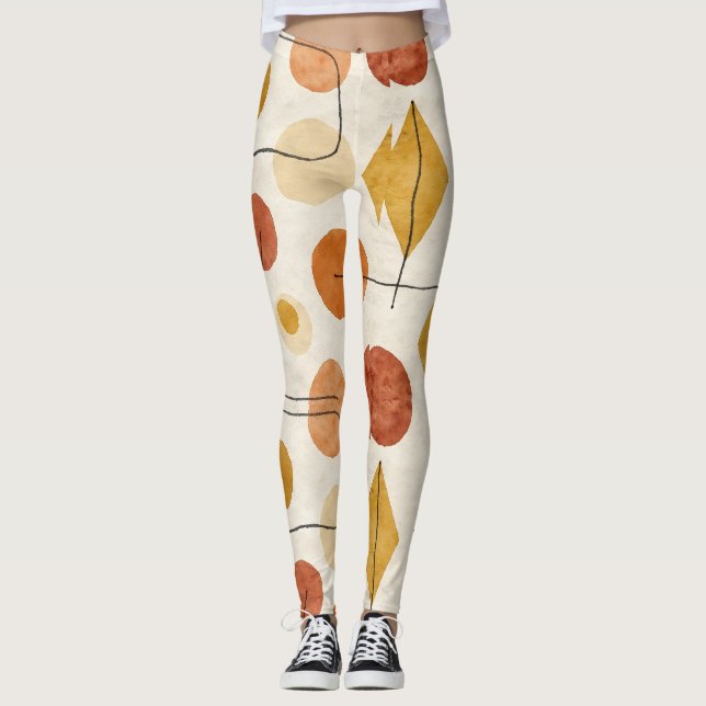 Leggings Polygons Lignes Cercles Motif sans couture (Devant)
