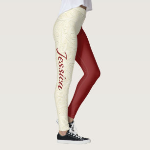 Leggings Pom-pom girl des COULEURS de la Crème de Crimson