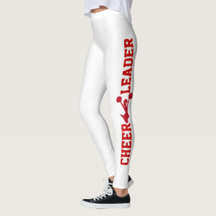 Leggings Pom-pom girl rouges et blancs