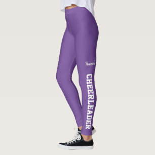 Leggings Pom-pom girl violet et blanc