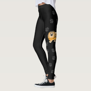 Leggings Poméranie de sable orange mignonne caricature Chie