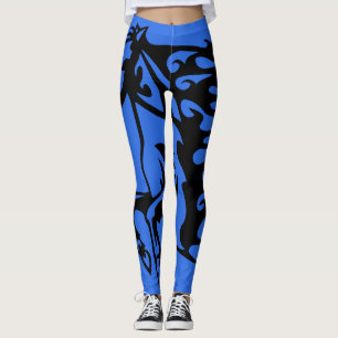 Leggings Poney Bleu Grabber Cheval Étalon Coursier Dessin a