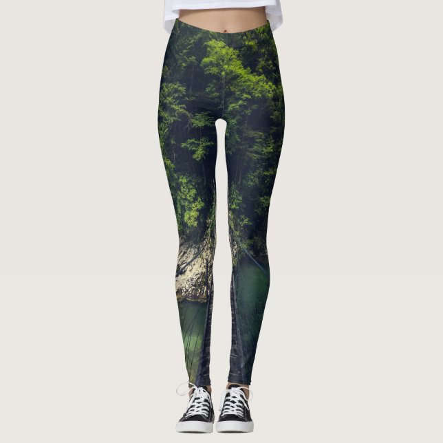 Leggings Pont suspendu simple rivière Idrijca, Slovénie (Devant)