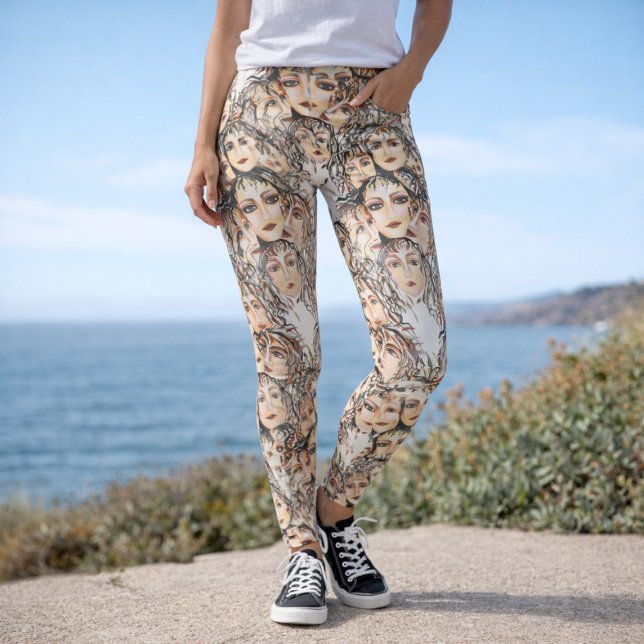 Leggings Pop Art Anime Motif avec éléments féminins (Créateur téléchargé)