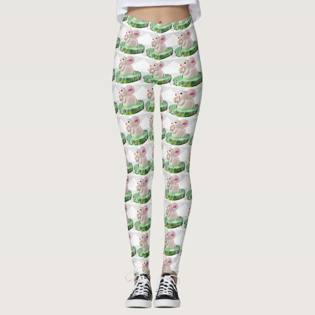 Leggings Pop Art Bunny Cake (Devant)