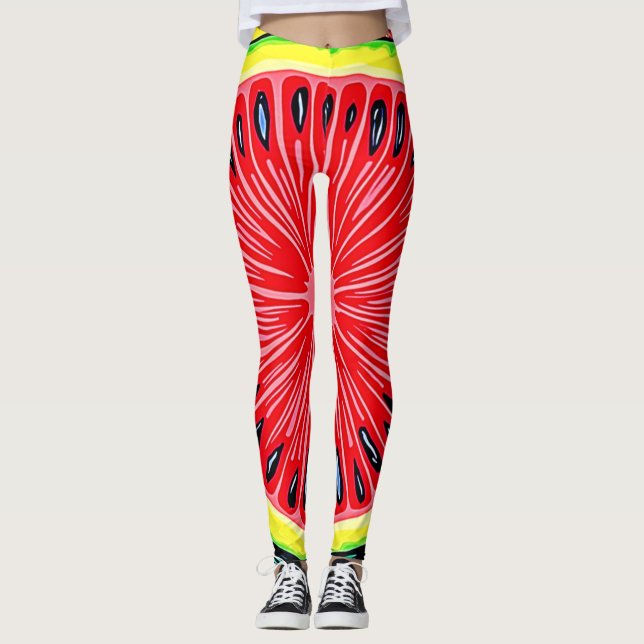 Leggings Pop Art de la pastèque (Devant)