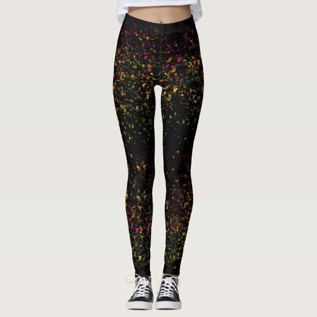 Leggings Pop Art Lèvres colorées (Devant)