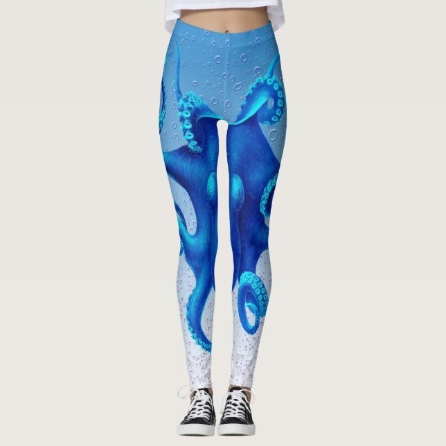 Leggings Pop bleu octopus (Devant)