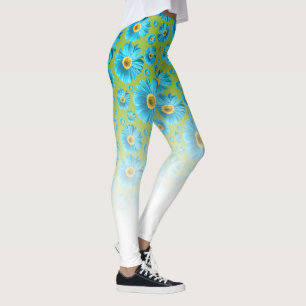 Leggings Pop Daisy Aqua Bleu