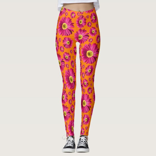 Leggings Pop Daisy Fuchsia Rose (Devant)