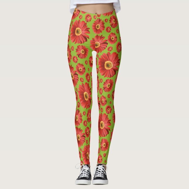 Leggings Pop Daisy Rouge (Devant)