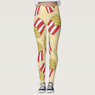 Leggings Popcorn dessiné à la main, coloré sans couture mot