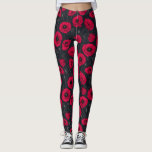 Leggings Poppies rouges<br><div class="desc">Fleurs de pavot,  peintes à la main dans Photoshop,  motif sans soudure.</div>