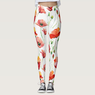 Leggings Poppy Blossom : Simple Arrière - plan sans couture