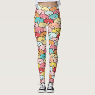 Leggings Porcs Colorés Drôle Et Mignons Motif