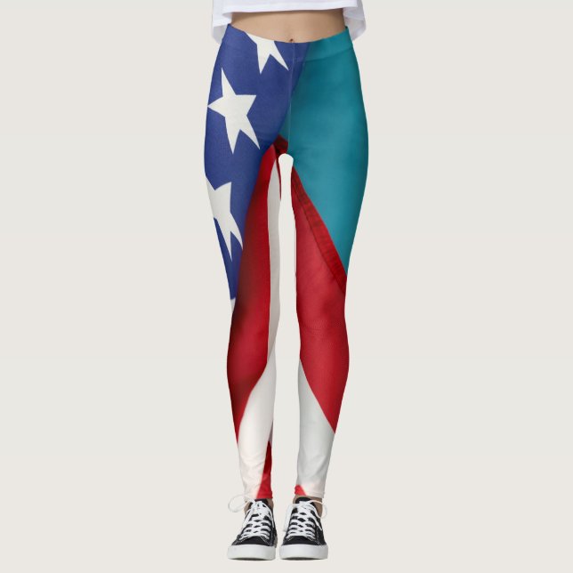Leggings portant le drapeau des États-Unis (Devant)
