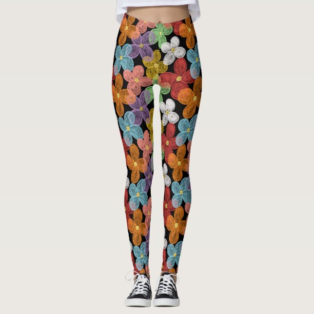 Leggings Porte-documents de poche Chalk Daisies (Devant)