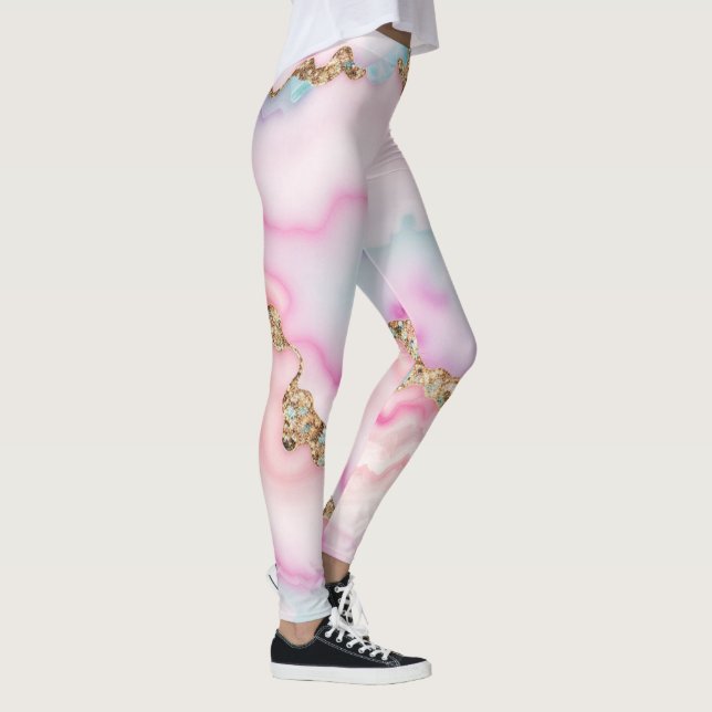Leggings Porte rose clair Marbre Collection populaire (Droite)