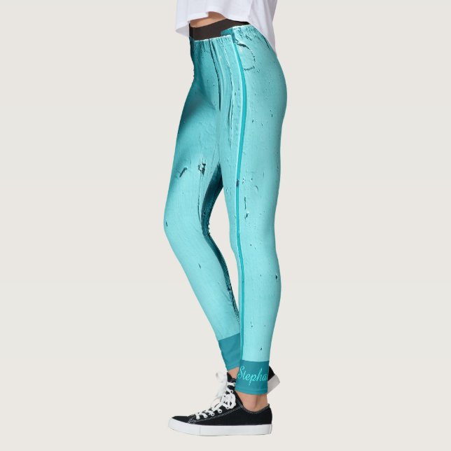 Leggings Portes sud-ouest Turquoise Leggings, avec nom (Gauche)