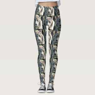 Leggings Portrait de tigre blanc aux marques brunes chaudes