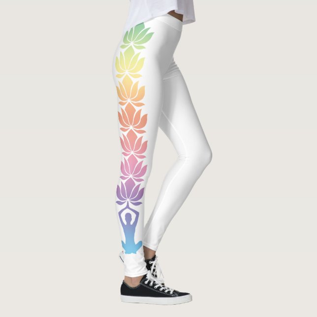 Leggings Pose de Yoga Namaste Lotus Fleurs sur (Droite)
