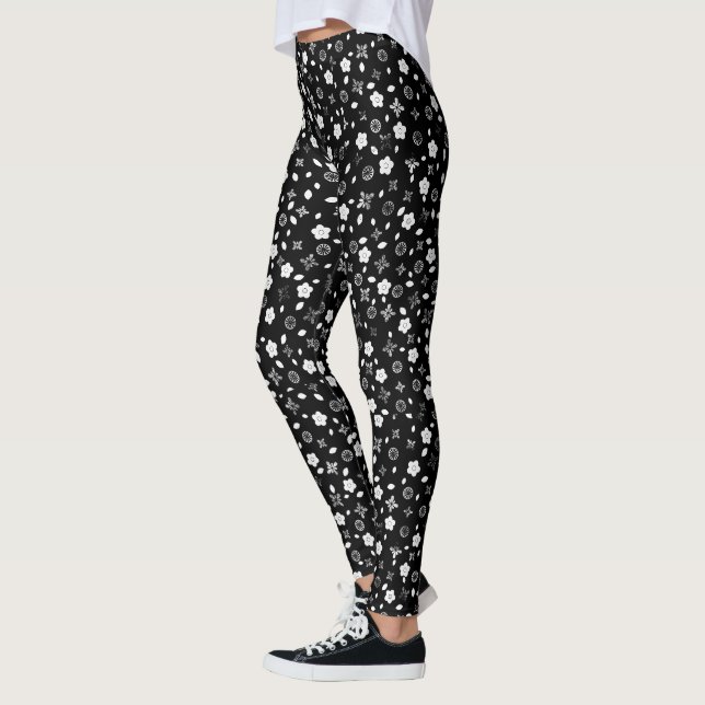 Leggings Positions blanches en noir (Gauche)