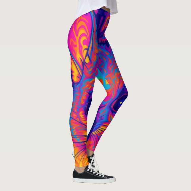 Leggings possum australien à queue touffue psychédélique (Droite)