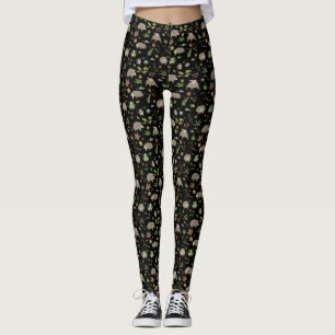 Leggings Possum dans un champ de Berry en noir