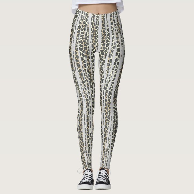 Leggings Poster de animal à mosaïque moderne (Devant)