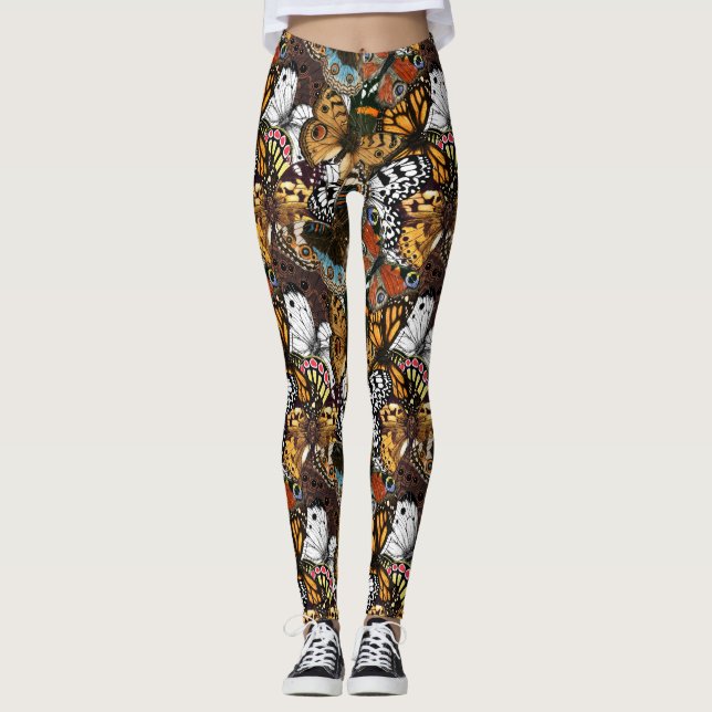 Leggings Poster de animal. Ailes papillons. (Devant)