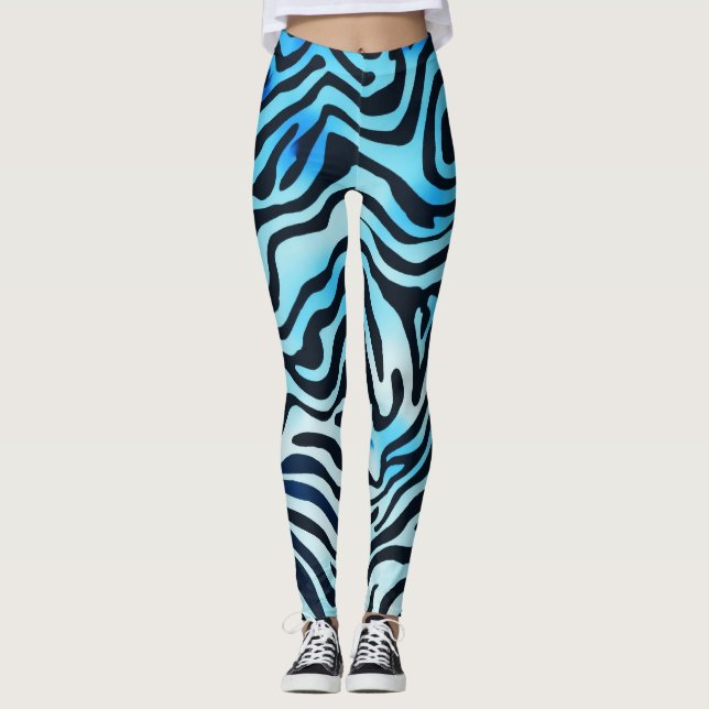 Leggings Poster de animal bleu (Devant)