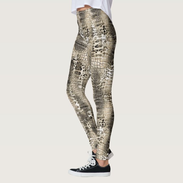 Leggings Poster de animal branché Snakeskin Motif (Gauche)